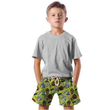 Imagem de Shorts Infantil Bermuda Calção Praia Verão Rip Caixão Fantasma 219 - S