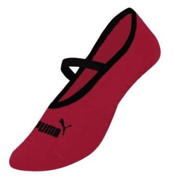 Imagem de Meia Puma Antiderrapante Pilates 4705.001, Vermelho, Preto, 34-39