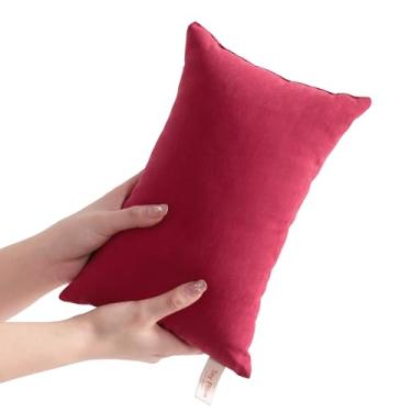 Imagem de Travesseiro pequeno, 1 pacote com almofada alternativa de 17,78 cm x 28 cm, lavável na máquina - travesseiro pequeno macio e respirável, vermelho