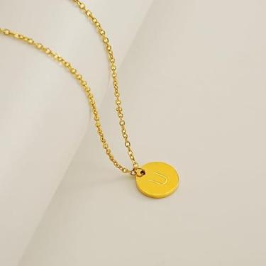 Imagem de 1 colar redondo de letras com acabamento brilhante banhado a prata para mulheres, joia fina, presente para mamãe, 45cm, Cobre, Sem Pedra Preciosa