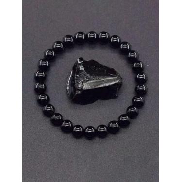 Imagem de Pulseira elástica com contas redondas de 8 mm para homens e mulheres usarem pulseiras modernas como presente de aniversário e Natal, regular size, Liga de aço, Sem Pedra Preciosa