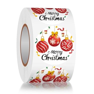 Imagem de Louise Maelys Adesivos de Natal de 3,8 cm - 500 peças de adesivos de Feliz Natal para presentes, álbuns, etiquetas decorativas à prova d'água para envelopes, cartões, artigos de festa