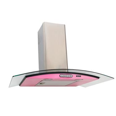 Imagem de Coifa Terim Vidro Curvo Rosa-inox Duto Slim 90 cm Rosa Com Inox 110V