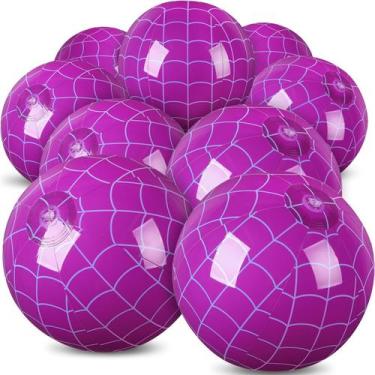 Imagem de Beach Ball Hollowfly, pacote com 12, teia de aranha, 20 cm, roxa