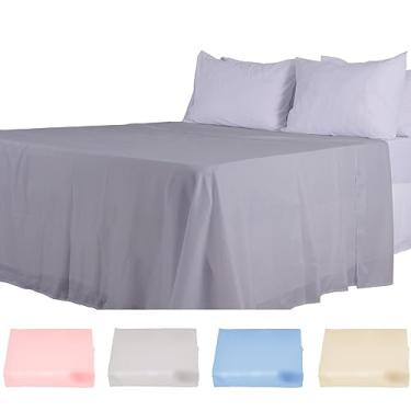 Imagem de Lençol Plano Algodão Toque Macio Arte Cazza Cinza Solteiro