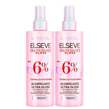 Imagem de Kit 2 Acidificante Ultra Gloss Elseve Gycolic Gloss 6% com 200ml