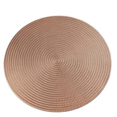 Imagem de Conjunto americano 4 ou 6 peças talheres bandeja mesa redonda cozinha jantar prato(KIT 4 ROSA METÁLICO)