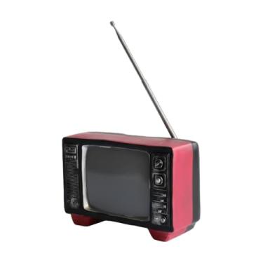 Imagem de Baoblaze Escultura ornamental de rádio vintage, decoração europeia para casa, arte retrô, estátua de resina, decoração de mesa de centro para prateleira ou, Rosa