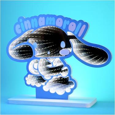 Imagem de Get Trend Cinnamoroll Sanrio Luzes LED 3D, espelho Kawaii Infinity com plugue USB, decoração de quarto legal e luz noturna, presentes de anime para ela (multi cinnamoroll)