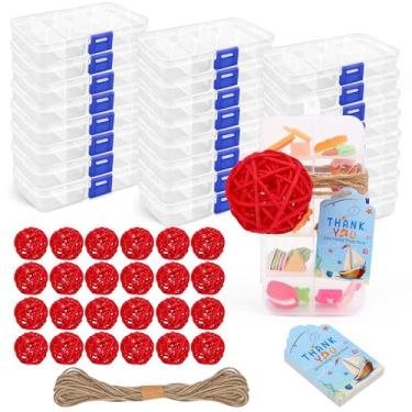 Imagem de 25 conjuntos de caixas de doces de pesca, lembrancinhas de festa, mini caixa de equipamentos Anglecai para festa de pesca com 25 bolas/25 cartões para decorações de tema de pesca