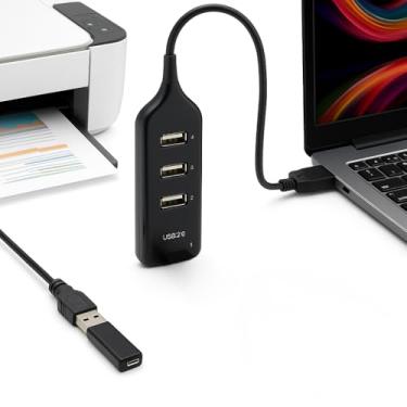 Imagem de Hub Adaptador Expansor USB Com 4 Portas, Compatível com Windows e Mac, Conexão Múltipla para Celulares, Tablets, Notebooks, Pen-Drive, Teclados, Câmeras, Impressoras e aumenta entradas