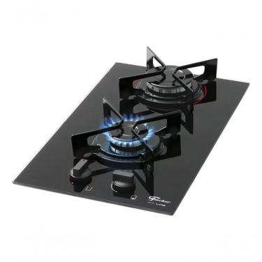 Imagem de Fogão Cooktop Com Alimentação Gás Fischer Preto 2 Queimadores Bivolt