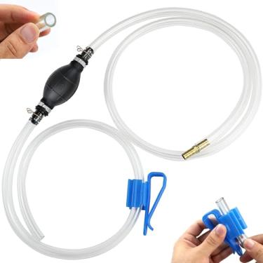 Imagem de Bomba de sifão manual portátil para transferência de combustível, transferência de óleo de água a gasolina premium com mangueiras de PVC de 15 mm, clipe de mangueira e conectores de latão, ideal para