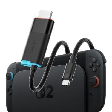 Imagem de Hagibis Switch2 Dock para Nintendo Switch1/2 e Switch OLED, adaptador de cabo USB C para HDMI HDMI 4K @60Hz, 100W PD, adaptador HDMI tipo C para laptop, tablet, SteamDeck, ROG Ally (preto 4K a 60Hz)