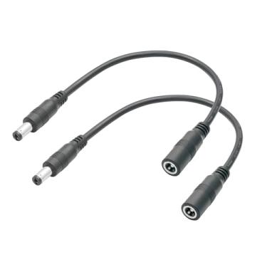 Imagem de Cabo de alimentação curto de 12 V CC de 15 cm, CC 5,5 mm x 2,5 mm fêmea para plugue macho de 5,5 mm x 2,1 mm, cabo de extensão 20AWG, para roteador alto-falante etc. Outros equipamentos de porta 5521