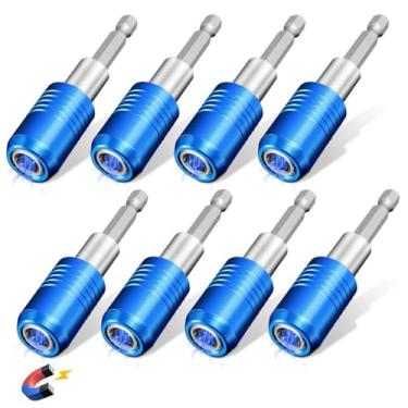 Imagem de BLACKROBOT Suporte magnético de 8 peças para brocas de impacto de troca rápida, extensão de broca de 6 cm para chaves sextavadas de 1/10.2 cm, ideal para pontas de chave de fenda, porcas, brocas e