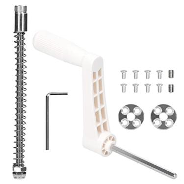 Imagem de Manivela manual resistente com haste de parafuso ajustável de 40 mm, alça antiderrapante para marcenaria, aço inoxidável ABS