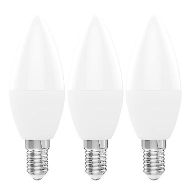 Imagem de Lâmpada inteligente WiFi RGB + W + C LED vela lâmpada 5W E14 luz regulável para telefone APP SmartLife/Controle remoto compatível com Alexa Google Home para controle de voz, pacote de 3