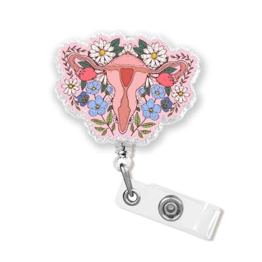 Imagem de Carretel de crachá de útero floral, 5 cm, obstetrícia, ginecologia, parto, obstetrícia, obstetrícia, obstetrícia, obstetrícia, obstetrícia, obstetrícia, obstetrícia, obstetrícia, colhedores de