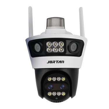 Imagem de Câmera de Segurança Wi-Fi Externa 4MP Dupla Lente com Visão Noturna Colorida, Alarme Luz Vermelha/Azul, Áudio Bidirecional, App YOOSEE