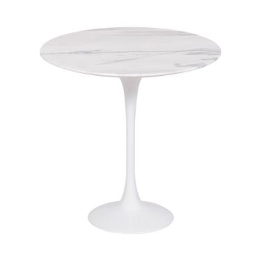 Imagem de Mesa Lateral Oval Espírito Santo 57x38cm - Base Branca