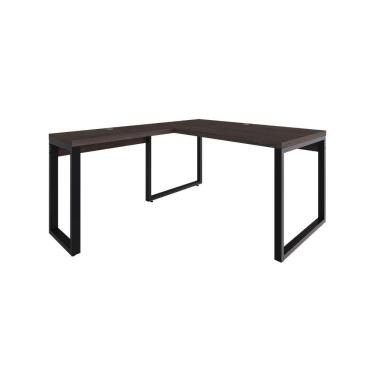 Imagem de Mesa Em L Diretor 150x160x75cm Yon Terracota-est.preta Terracota-est.preta