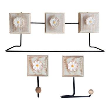 Imagem de Kit Banheiro 3 Peças Toalheiro Cabideiro Porta Papel Papel - Estilo Rú