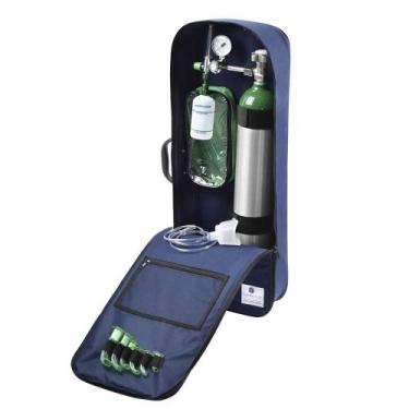 Imagem de Kit Oxigênio Portátil 5 Litros Alumínio com Bolsa Marinho Sem Carga - 