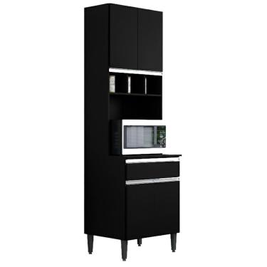 Imagem de Paneleiro Microondas 202x61cm Andreia Preto Reajl Moveis Preto