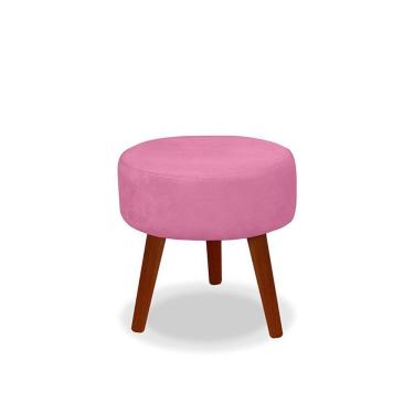 Imagem de Puff Redondo Decorativo Panqueta De Apoiar Os Pés Suede Rose