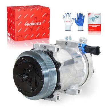 Imagem de PHOBOOS Compressor A/C com embreagem compatível com Caterpillar, Freightliner etc. Caminhão, compressor SD7H15. Refrigeração rápida, baixo ruído, fácil instalação, ref. CO-4883C
