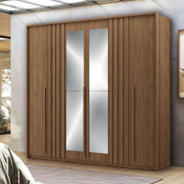 Imagem de Guarda Roupa 6 Portas Espelho Israel Jatoba