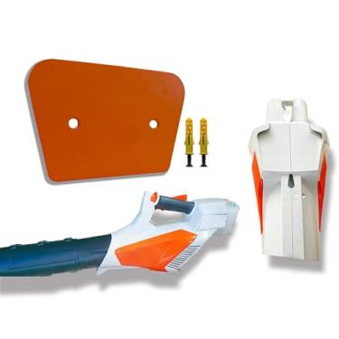 Imagem de Suporte de parede para soprador de folhas para Stihl BGA 57 – Suporte de gancho de armazenamento sem fio com ferragens (compatível apenas com o modelo BGA 57) (laranja)