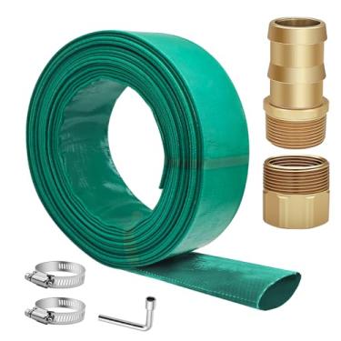 Imagem de Temsteel Mangueira de PVC para piscina plana de 1,5 m, kit de mangueira de bomba de depósito descarregada de 1,5 cm, mangueira de drenagem resistente de 1,5 m, mangueira de retrolavagem de piscina de