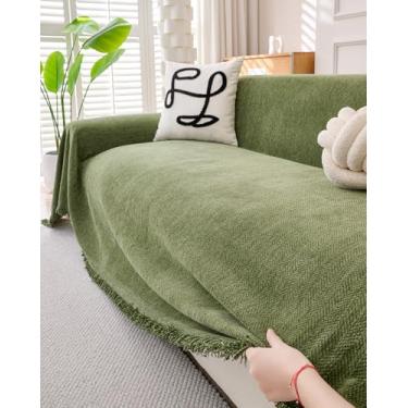 Imagem de Erke Cobertor de cama para sofá, 3 lugares, tamanho padrão, protetor de decoração de móveis em forma de L, lavável na máquina, capa de chenille para animais de estimação, cães e gatos