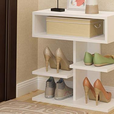 Imagem de Sapateira, sapateira, sapateira de madeira, organizador de armazenamento de prateleira de entrada de 3 níveis para casa e escritório, fácil de montar