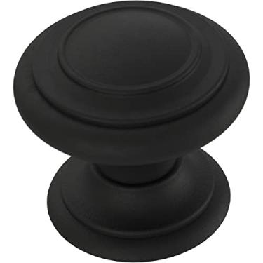 Imagem de Franklin Brass Puxadores de armário de anel duplo simples (pacote com 10) | Alças pretas foscas para gavetas de móveis de cômoda/cozinha/porta/banheiro | P44435-FB-B de 1-1/20.3 cm