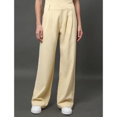 Imagem de Calça Feminina Pantalona Linho Misto Calvin Klein-Feminino