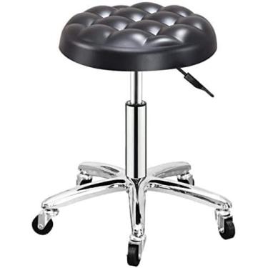 Imagem de Banqueta redonda com rodinhas hidráulica com altura de rodas