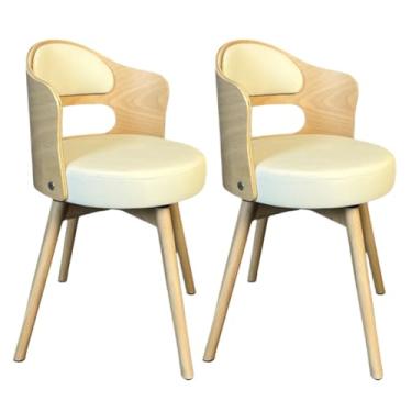 Imagem de Conjunto de 6 cadeiras de jantar giratórias de couro modernas ergonômicas para sala de jantar, sala de jantar e penteadeira, cadeiras de jantar pretas com rotação de 360°