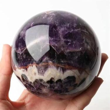 Imagem de ASPROD Esferas de cristal natural por atacado lindas bolas de esfera de ametista de sonho de quartzo roxo pedras primárias e minerais (tamanho: 60 mm-65 mm)