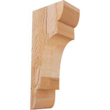 Imagem de Ekena Millwork New Brighton Rough Sawn, 6"D x 14"H, 4"W Western Red Cedar (Rough Sawn Corbel)