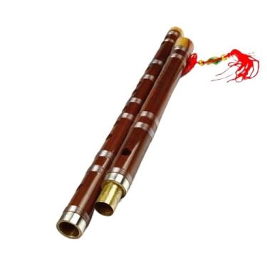 Imagem de Flauta de bambu de madeira com chave F de 10 furos para iniciantes, instrumento de sopro profissional, cor de madeira original