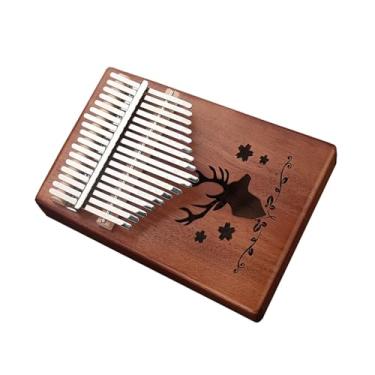 Imagem de Piano de dedo kalimba madeira mogno 17 tons polegar piano instrumento musical para amantes de música (cor: 03)