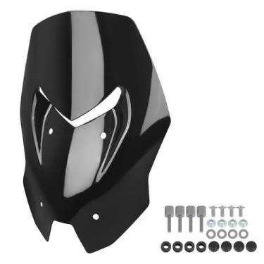 Imagem de WORLDMOTOP Substituição de para-brisas de motocicleta para Kawasaki Z900 Z 900 2025 2026 PC para-brisas bolha dupla (preto)