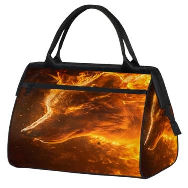 Imagem de Bolsa pequena para o fim de semana para mulheres e homens, estilo mandala, étnico, laranja, dobrável, bolsa de ginástica, bolsa de ginástica, Cor: 29, 15.2*8.3*11.6 inch