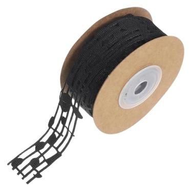 Imagem de Fenteer Fita decorativa vazada em formato de nota musical, 3 cm x 9,14 m, para projetos de faça você mesmo, Preto