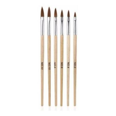 Imagem de 6 Pincel N 2 4 6 8 10 12 Unha Porcelana Moldada Decorada - oem