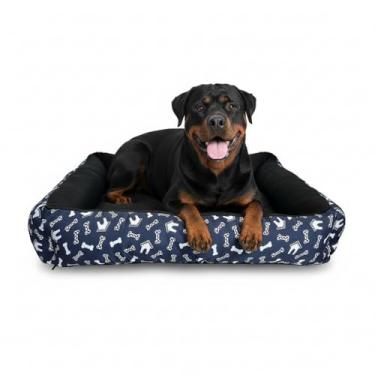 Imagem de Cama Pet Impermeável, Tecido Oxford Lavável, Grande 60x60x15cm, para Cães de Grande Porte, com Zíper, Enchimento em Espuma, Macho, Quadrada, Estampa Animal