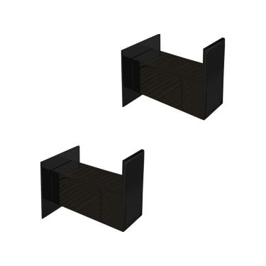 Imagem de Kit Cabide Gancho com 2 Unidades Para Toalha Aço Inox Linha Quadrada Preto Fosco